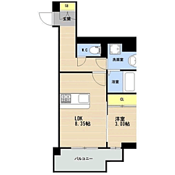 (仮称)KL箱崎1丁目 1LDKの間取図画像