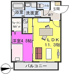 ステラ箱崎611 1LDKの間取図画像