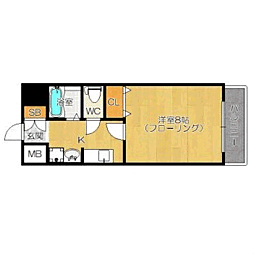 パークステージ箱崎 1Kの間取図画像