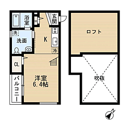 マリンスタジオ和白 ワンルームの間取図画像