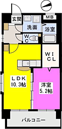 グレイスサンビオ 1LDKの間取図画像
