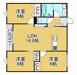 Taormina下府 3LDKの間取図画像