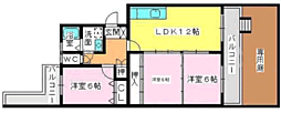 リバーサイド香椎 3LDKの間取図画像