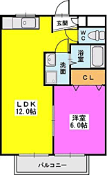 ビンテージ 1LDKの間取図画像