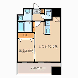 ランドマーク和白 1LDKの間取図画像