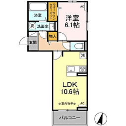 アリビオ 1LDKの間取図画像