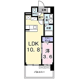 ラウレアK 1LDKの間取図画像