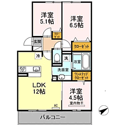 セリシールA棟 3LDKの間取図画像