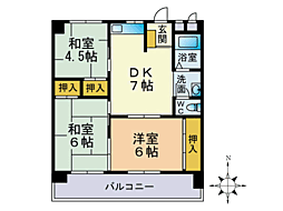 第3堺ビル 3DKの間取図画像