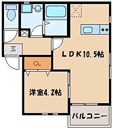 リテラ香椎参道 1LDKの間取図画像