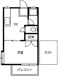 セピア小串 1DKの間取図画像