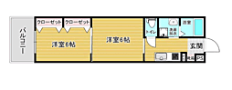 リファレンス箱崎 2Kの間取図画像