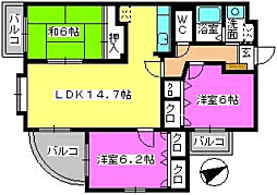 カンフォーロ藤木 3LDKの間取図画像