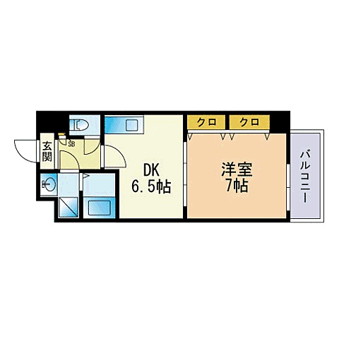 カーサコンプレッソ 203｜福岡県福岡市東区箱崎３丁目(賃貸マンション1DK・2階・34.47㎡)の写真 その2