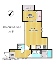 Ｋａｇ．Ｒ九産大前 205 ｜ 福岡県福岡市東区下原１丁目（賃貸アパート1LDK・2階・31.04㎡） その2