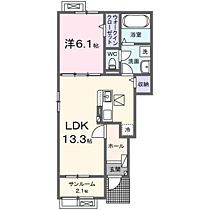 ル・シャルム南参道 101 ｜ 福岡県福津市宮司１丁目（賃貸アパート1LDK・1階・50.01㎡） その2