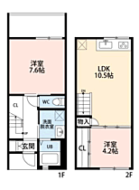 Ｒｉｚエクリュ　オーブＢ 7 ｜ 福岡県福津市上西郷（賃貸アパート2LDK・1階・55.02㎡） その2