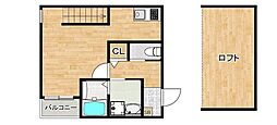 インセンス筥松 2階ワンルームの間取り