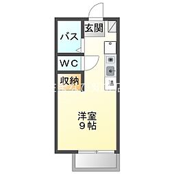 サンリバー宮前 ワンルームの間取図画像