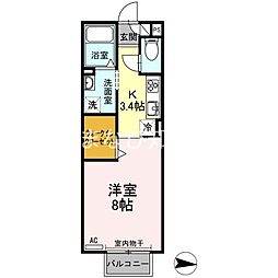 Ｄ−ｒｏｏｍ今池 2階1Kの間取り