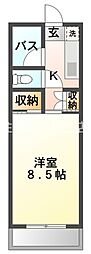 パレス メグミ 1階1Kの間取り