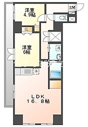 カーサベルデ 2LDKの間取図画像