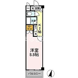 タイムD2 1Kの間取図画像