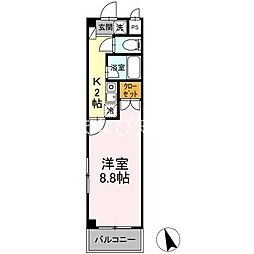 タイムD3 1Kの間取図画像