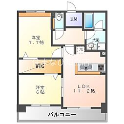 サンコートヒトツギ 2LDKの間取図画像