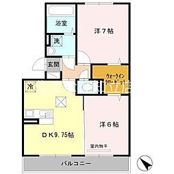 プラムビレッジ2 2DKの間取図画像
