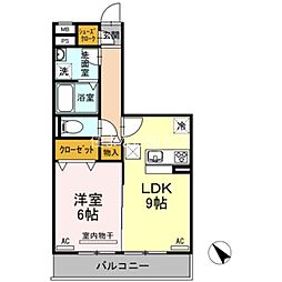 セジュール昭和 1LDKの間取図画像