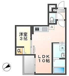 Jack hachiman I 1LDKの間取図画像