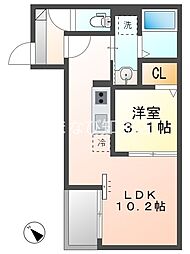Jack chiryutoeiI 1LDKの間取図画像