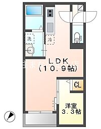 Jack shinsakaeI 1LDKの間取図画像