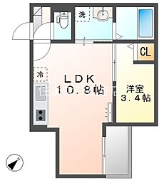 Jack shinsakaeI 1LDKの間取図画像