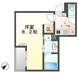 Jack mikawaanjohigashiI 1Kの間取図画像