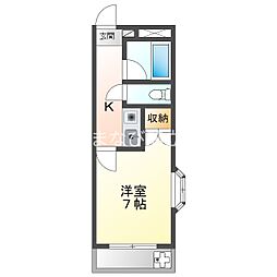 テルミーヌシャンブル 1Kの間取図画像