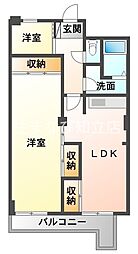 第2大嶽ビル 2LDKの間取図画像