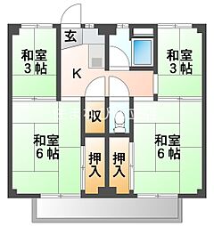 ビレッジハウス野田2棟 4Kの間取図画像