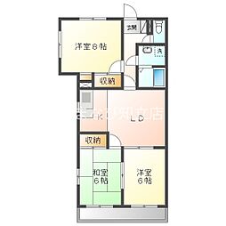 シャン・ルーブル 3DKの間取図画像