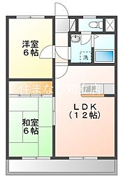 メゾンドール神谷 2LDKの間取図画像