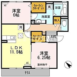 プラムビレッジコンフォート 2LDKの間取図画像