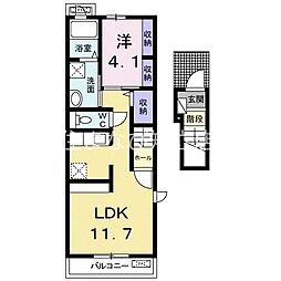 グロックボーン 1LDKの間取図画像
