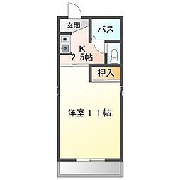 エブリワン 1Kの間取図画像