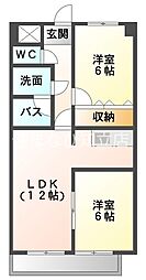 サンハイツ綾 2LDKの間取図画像