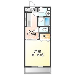 ステュディオ 1DKの間取図画像
