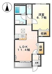 PERLABELLCHIMO 1LDKの間取図画像