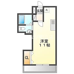 A・City三河安城北館 ワンルームの間取図画像