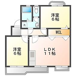 グリーンガーデン稲場 2LDKの間取図画像