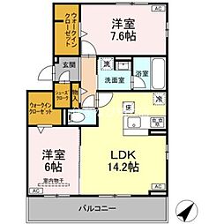 安城市小川町金政アパート 2LDKの間取図画像